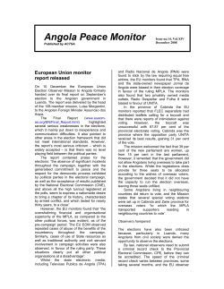 Angola Peace Monitor - Action for Southern Africa