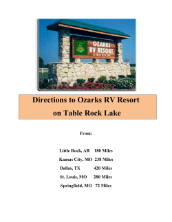 Directions to Ozarks RV Resort on Table Rock Lake