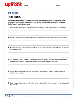 Czar Putin? - Scholastic