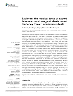 Exploring the musical taste of expert listeners: musicology students