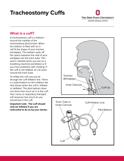 Tracheostomy Cuffs - OSU Patient Education Materials