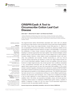 CRISPR/Cas9: A Tool to Circumscribe Cotton Leaf Curl Disease