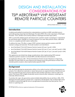 Design and Installation Considerations for TSI AeroTrak VHP