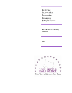 Battering Intervention Prevention Programs: Sample Forms