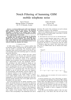 Notch Filtering of humming GSM mobile telephone noise