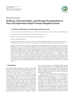 Synthesis, Characterization, and Thermal Decomposition of Pure