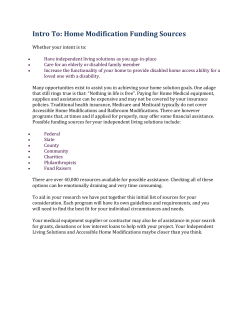 Intro To: Home Modification Funding Sources