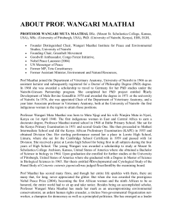 about prof. wangari maathai - Wangari Maathai Institute for Peace