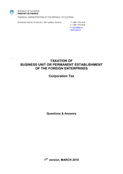 Taxation of business unit or permanent establishment of the foreign
