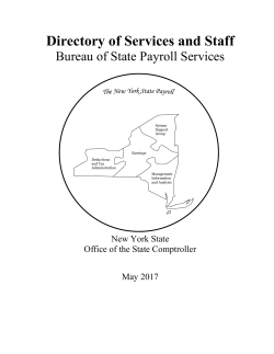 Directory of Services and Staff - Office of the State Comptroller