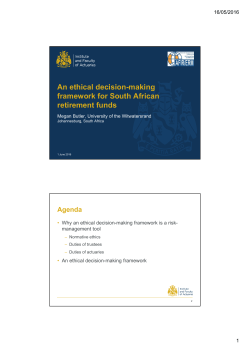 B11 An ethical decision-making framework for South African