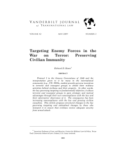 Targeting Enemy Forces in the War on Terror: Preserving Civilian