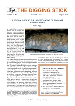 August 2014 - The South African Archaeological Society