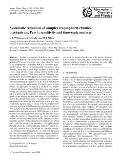 Systematic reduction of complex tropospheric chemical mechanisms