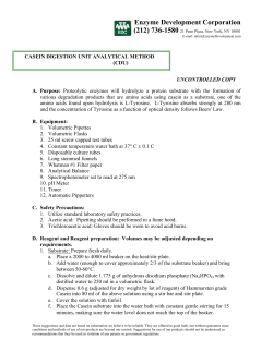 Casein Digestion Unit - Enzyme Development Corporation