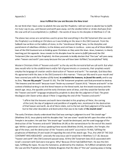 Appendix 5 - Jesus Fulfilled the Law and Became