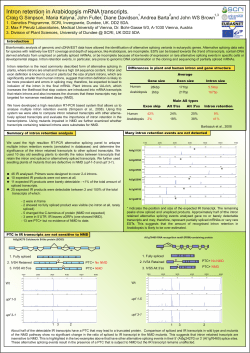 Intron retention in Arabidopsis mRNA transcripts