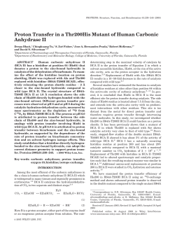 Proton transfer in a Thr200His mutant of human carbonic anhydrase II