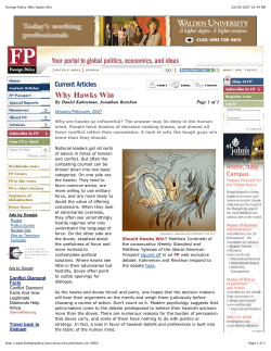 Foreign Policy: Why Hawks Win