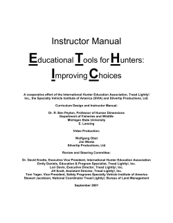 ETHIC Manual - TreadLightly!