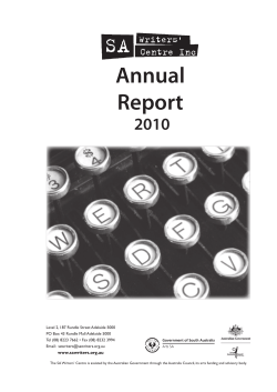 2010 Annual Report - SA Writers Centre