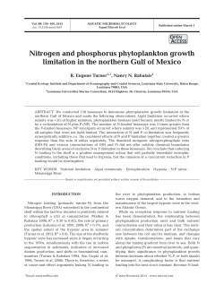 Nitrogen and phosphorus phytoplankton growth limitation in the