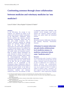 Confronting zoonoses through closer collaboration