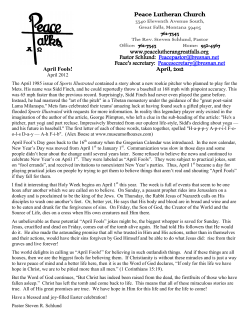 April 2012 Newsletter - Peace Lutheran Church