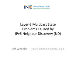 Layer-‐2 Mul/cast State Problems Caused by IPv6 Neighbor