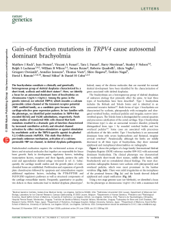 Gain-of-function mutations in TRPV4 cause autosomal dominant