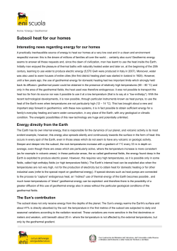 Subsoil heat for our homes