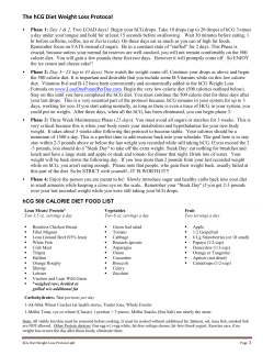 The hCG Diet Weight Loss Protocol