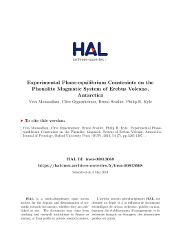 Experimental Phase-equilibrium Constraints on the - HAL