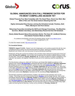 global announces 2016 fall premiere dates for