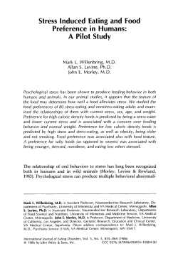 Stress induced eating and food preference in