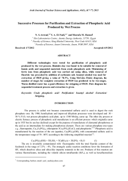 Successive Processes for Purification and Extraction of Phosphoric