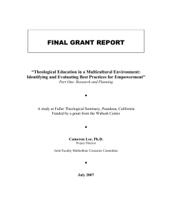 Grant Report - Fuller Theological Seminary