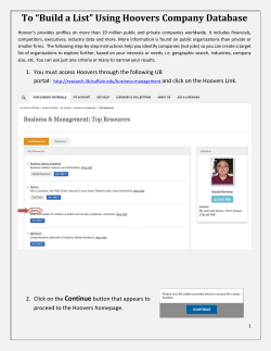 To &ldquo;Build a List&rdquo; Using Hoovers Company Database