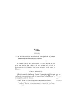 The General Partnership Act, 2016