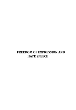 FREEDOM OF EXPRESSION AND HATE SPEECH