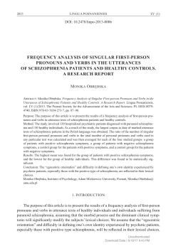 frequency analysis of singular first-person pronouns