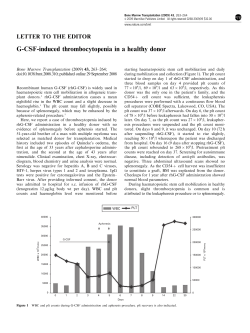 G-CSF-induced thrombocytopenia in a healthy donor