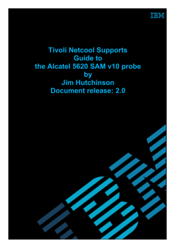 Tivoli Netcool Supports Guide to the Alcatel 5620 SAM v10