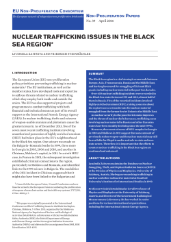 Nuclear Trafficking Issues in the Black Sea Region