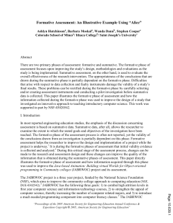 Formative Assessment: An Illustrative Example