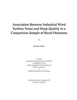Association Between Industrial Wind Turbine Noise and Sleep
