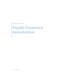 Fa&ccedil;ade Generator Introduction
