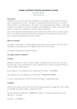 Integer overflow/underflow exploitation tutorial - Exploit-DB