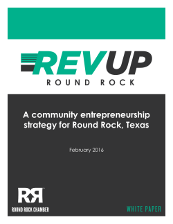 A community entrepreneurship strategy for Round Rock, Texas