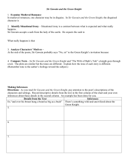 Sir Gawain and the Green Knight 1. Examine Medieval